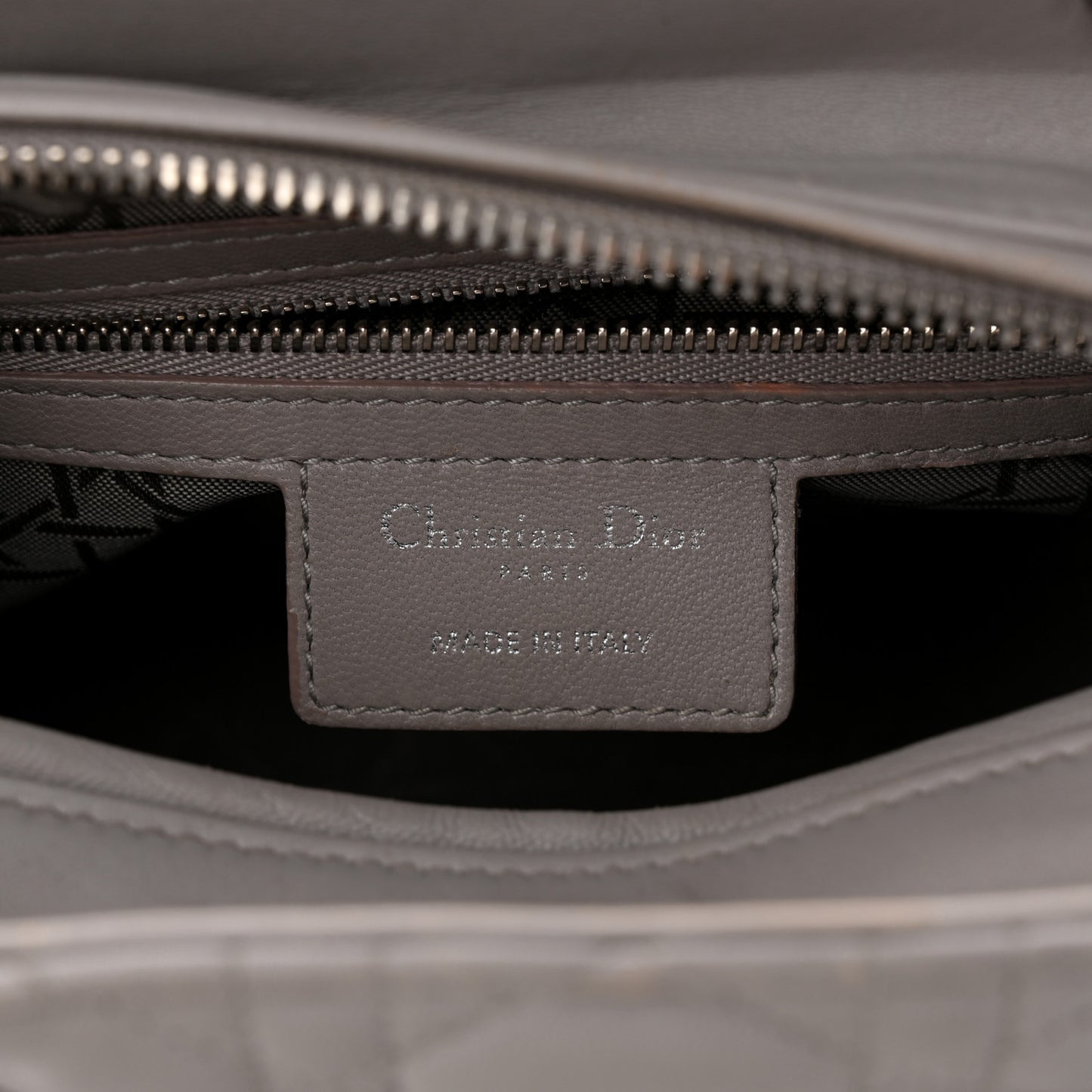 Lambskin Cannage Medium Lady Dior Grey
