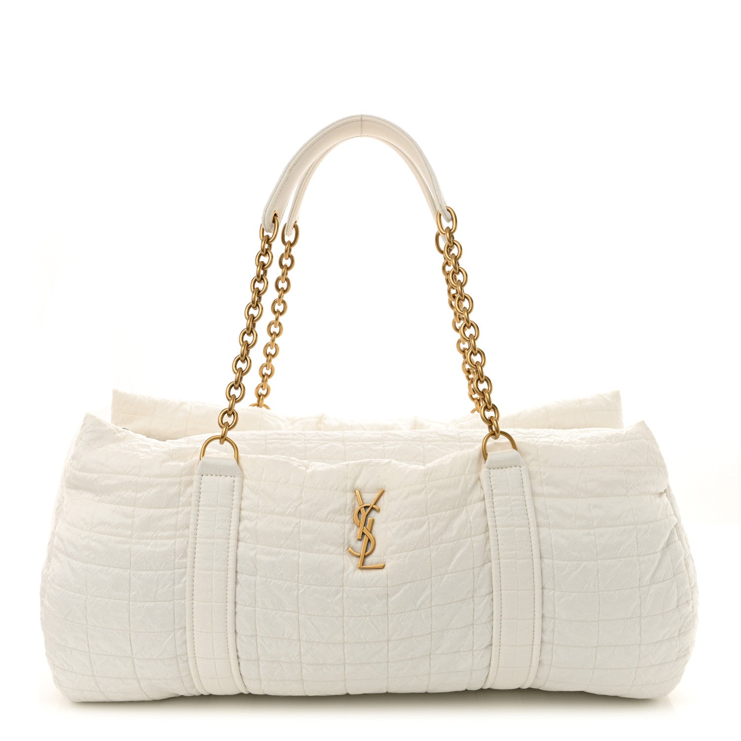Saint Laurent Nylon Gloria Quilted Travel Bag Milky White 1 of 11