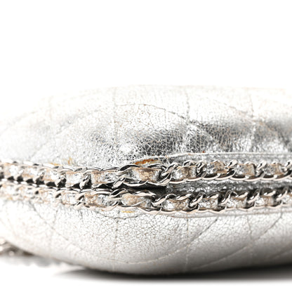 Chanel Metallic Lambskin Small Chain Around Clutch Silver 9 of 10