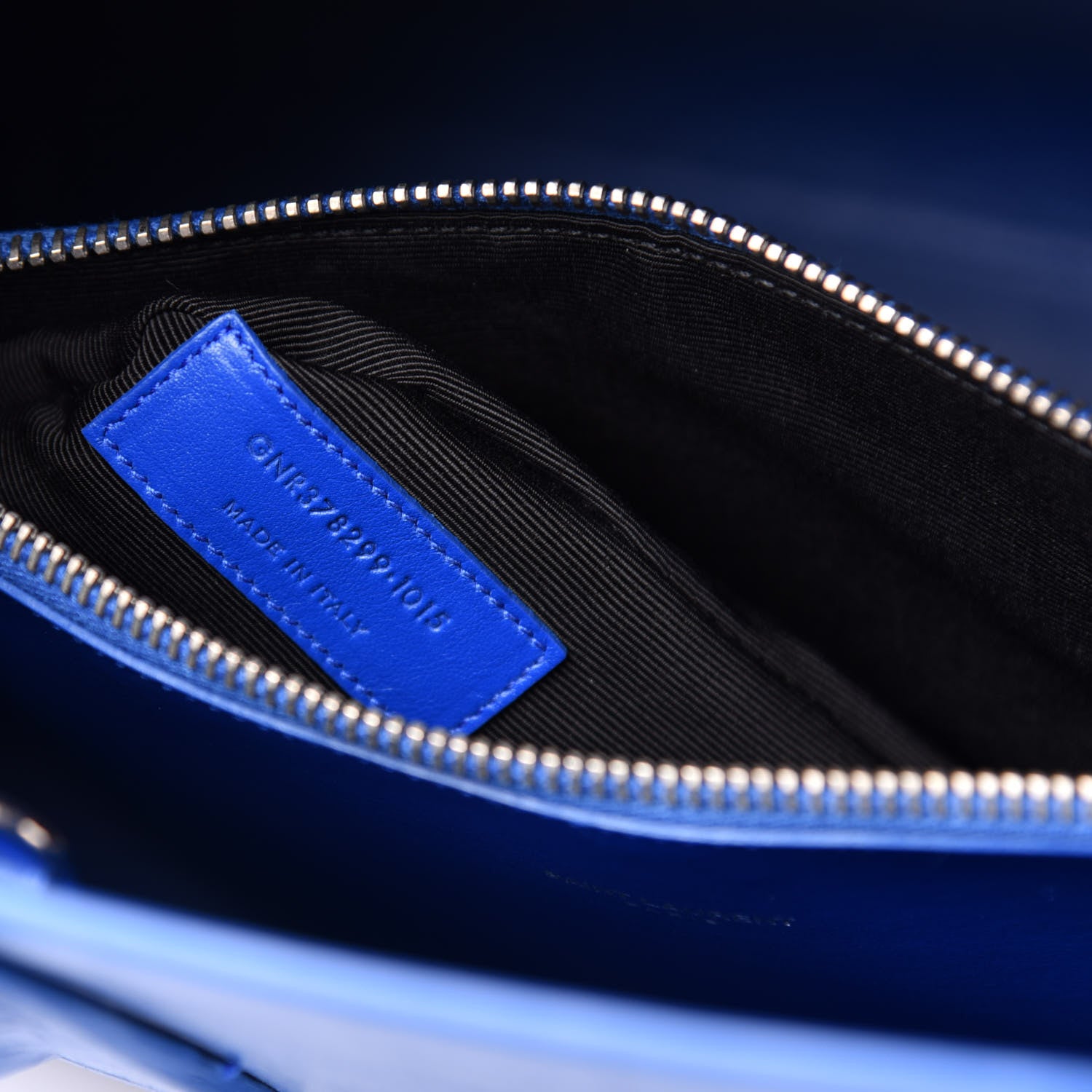 Saint Laurent Calfskin Crocodile Embossed Small Sac De Jour Royal Blue 8 of 14