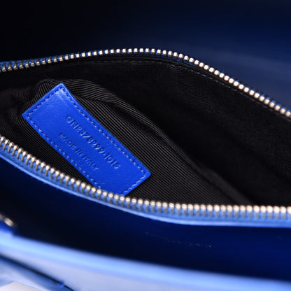 Saint Laurent Calfskin Crocodile Embossed Small Sac De Jour Royal Blue 8 of 14