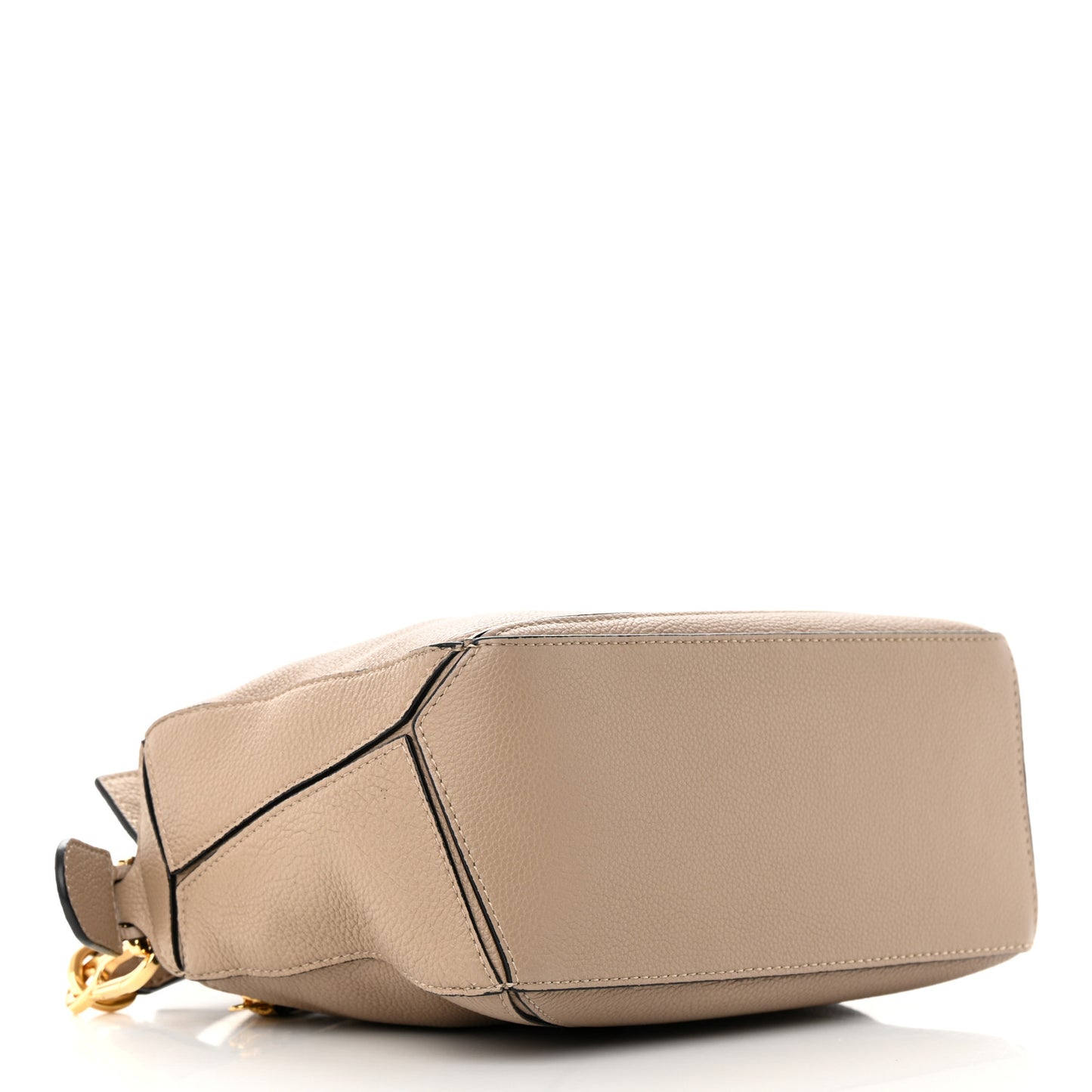 Grained Calfskin Small Puzzle Bag Sand