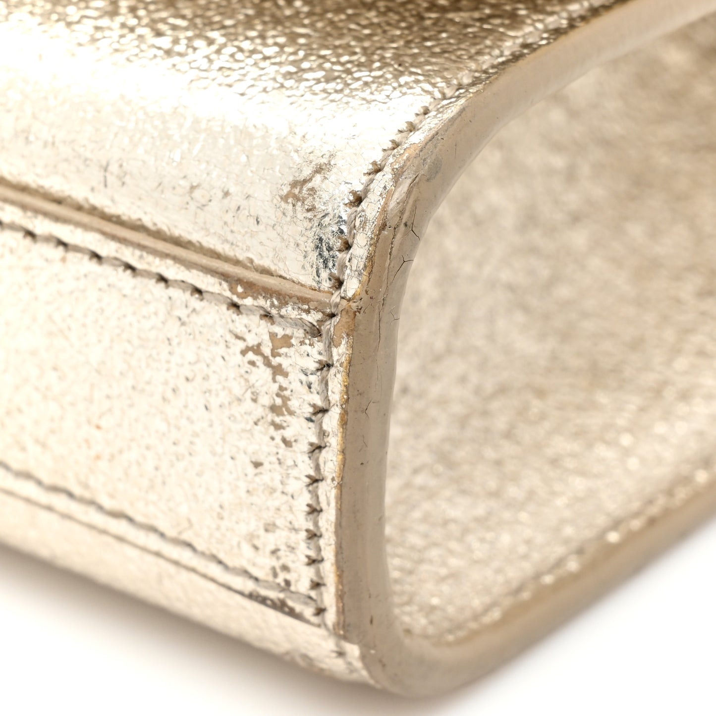 Metallic Calfskin Small Classic Monogram Kate Satchel Pale Gold