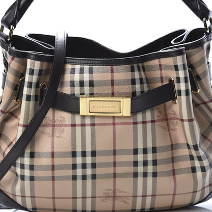 Burberry Haymarket Check Medium Willenmore Hobo Chocolate 14 of 14