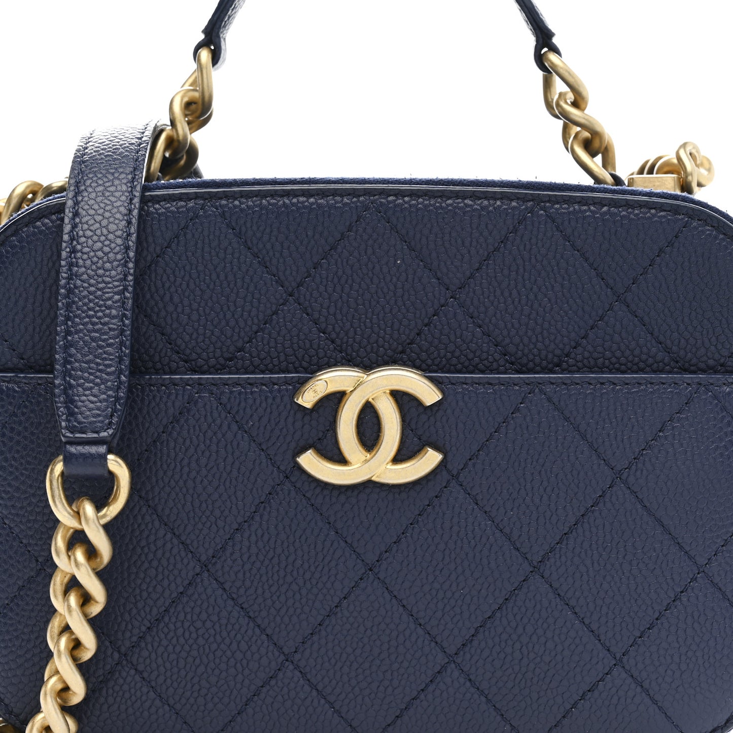 Caviar Quilted Small Camera Bag Blue