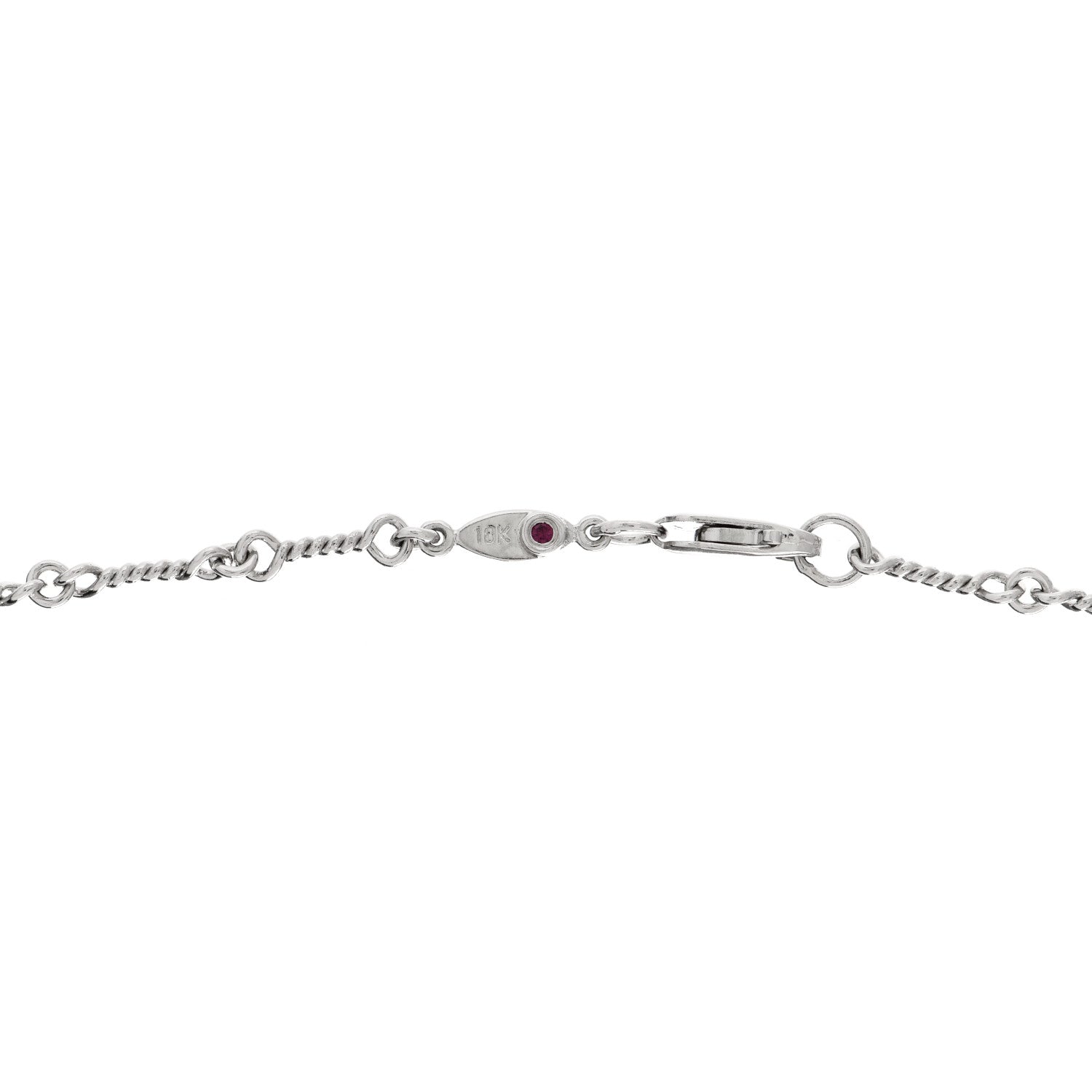 Roberto Coin 18K White Gold Diamond Dog Bone Chain Necklace 5 of 5