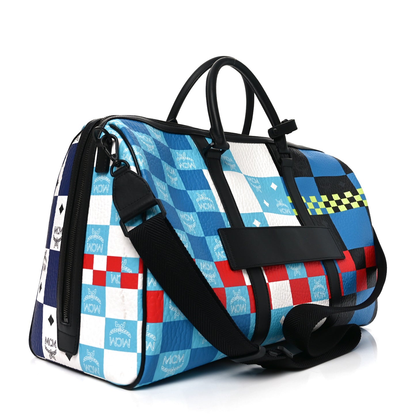 Visetos Ottomar Checkerboard Weekender Duffle Bag Blue Multicolor