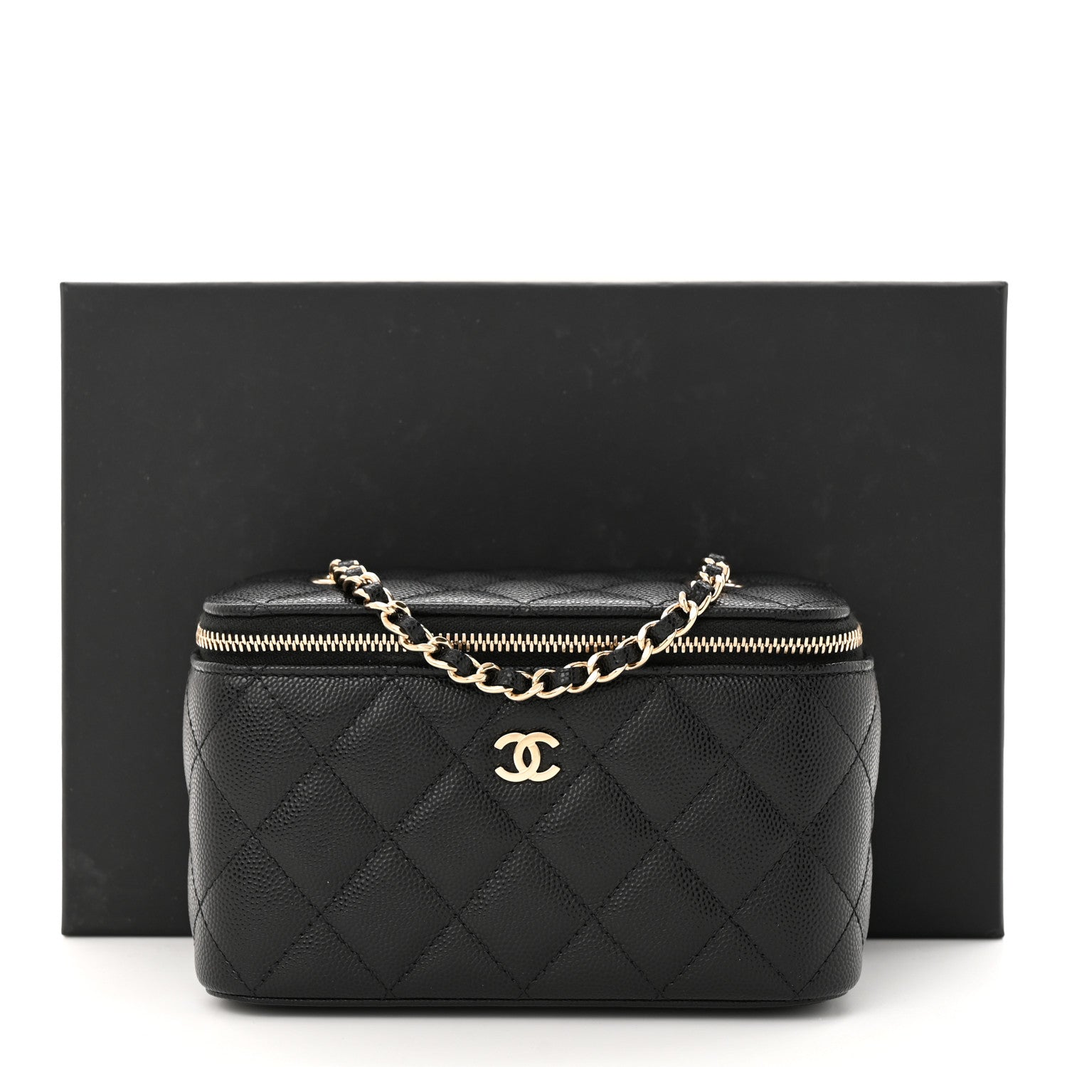 Chanel Caviar Quilted Small Vanity Case With Chain Black 11 of 11