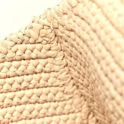 Prada Yarn Raffia Effect Crochet Embroidered Logo Hobo Naturale 11 of 13