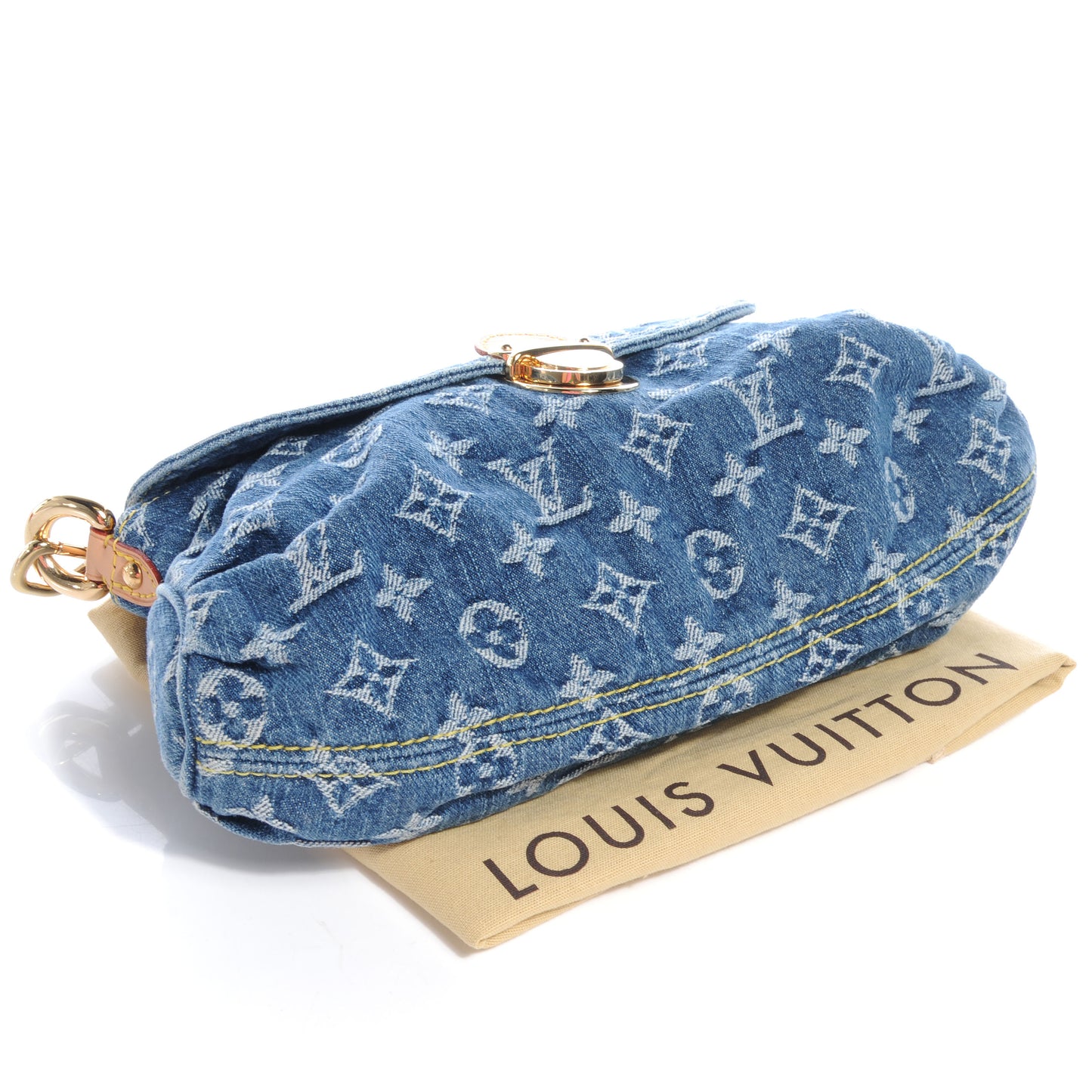 Monogram Denim Mini Pleaty Blue