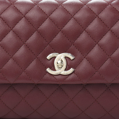 Chanel Caviar Quilted Small Coco Handle Flap Burgundy 10 of 11