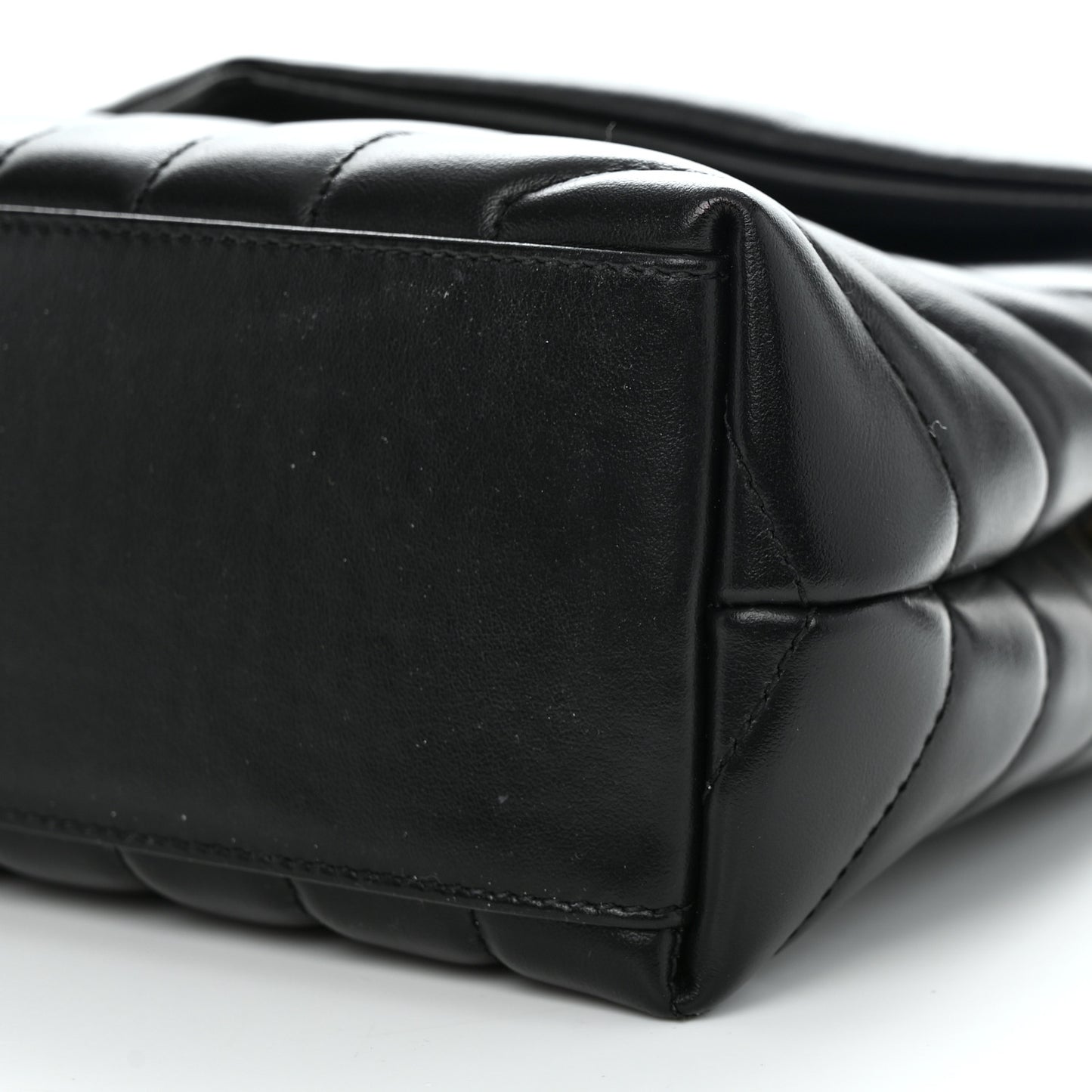 Calfskin Y Quilted Monogram Small Loulou Chain Satchel Black