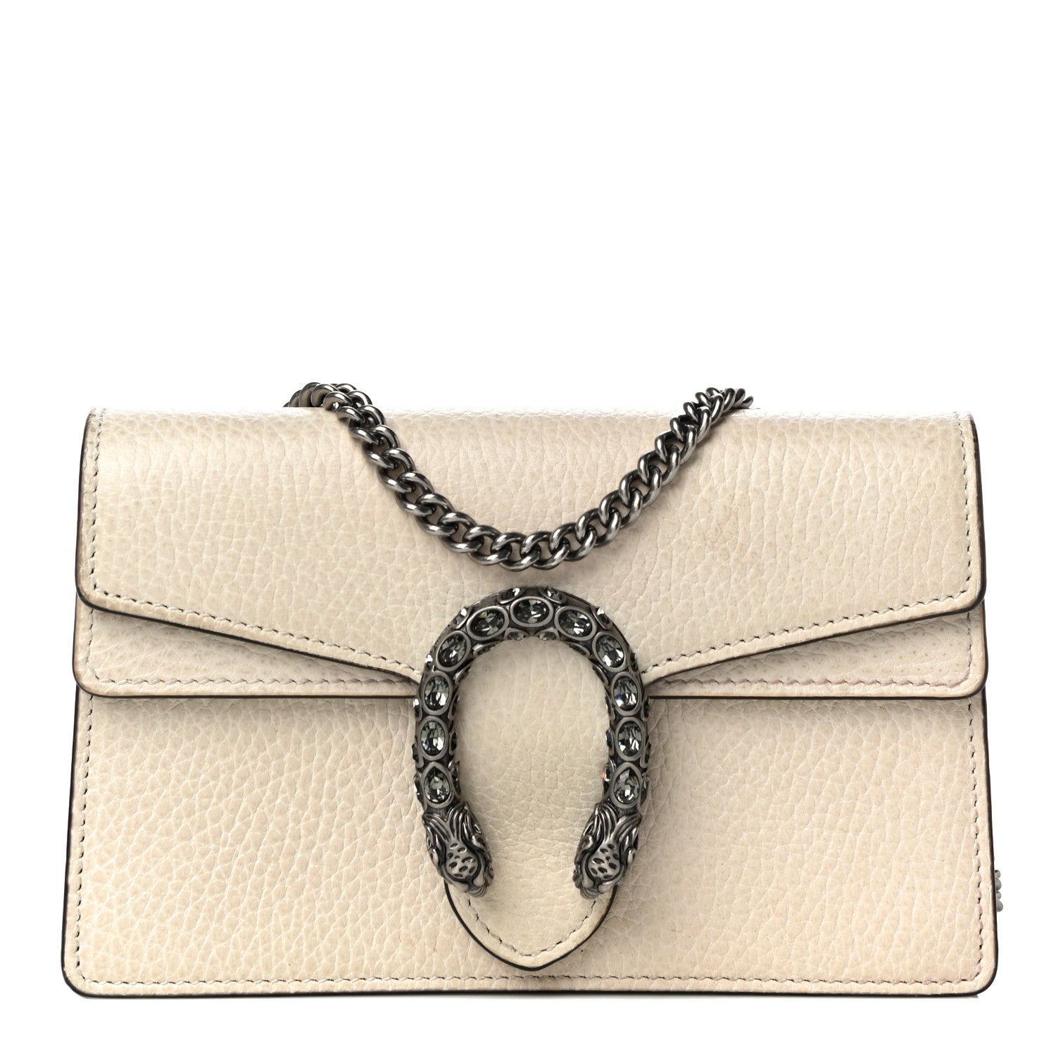 Gucci Dollar Calfskin Crystal Super Mini Dionysus Shoulder Bag Mystic White Black Diamond 1 of 17