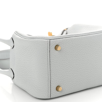 Hermes Taurillon Clemence Mini Lindy 20 Bleu Pale 9 of 10
