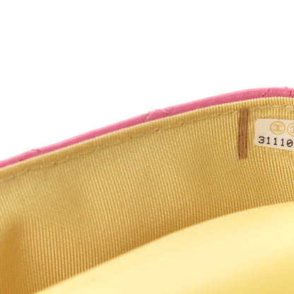Chanel Lambskin Quilted Glasses Case With Chain Pink Yellow 10 of 12