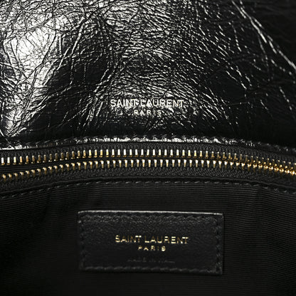 Saint Laurent Crinkled Calfskin Matelasse Monogram Medium Niki Chain Satchel Black 7 of 11