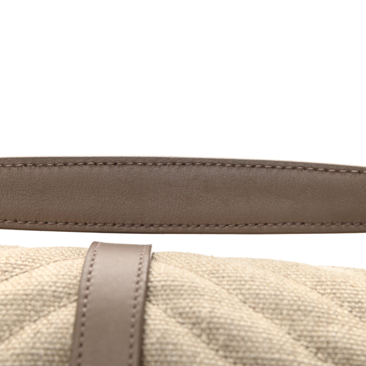 Saint Laurent Linen Quilted College Medium Chain Bag Taupe 8 of 12