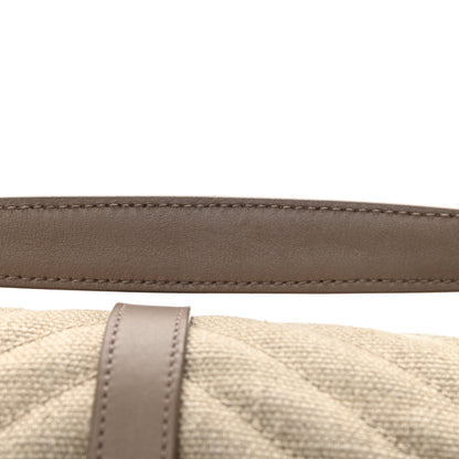 Saint Laurent Linen Quilted College Medium Chain Bag Taupe 8 of 12
