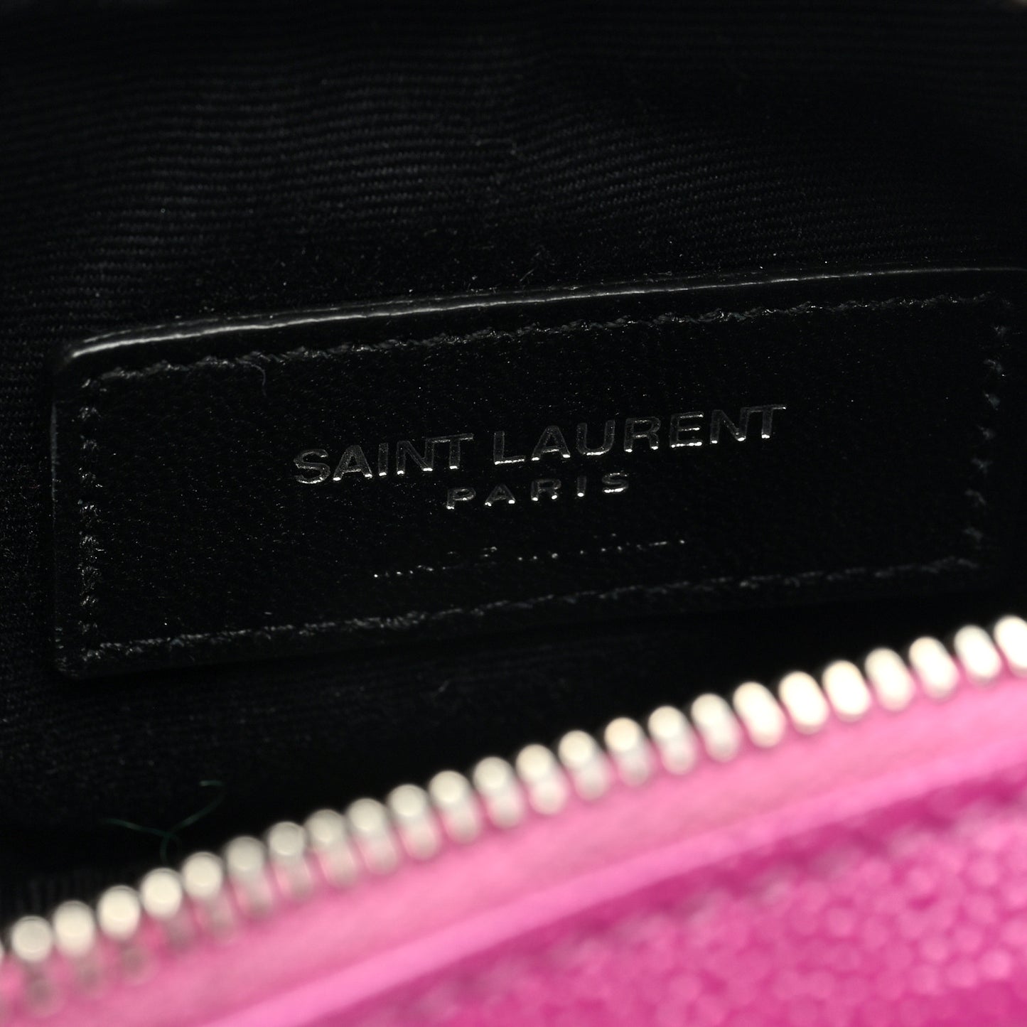 SAINT LAURENT Grain De Poudre Matelasse Monogram Baby Lou Camera Bag Electric Fuxia