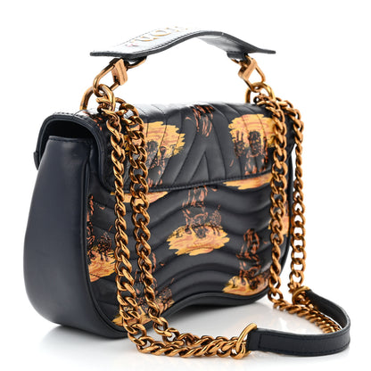 Louis Vuitton Calfskin Leopard Print New Wave Chain MM Navy 3 of 11