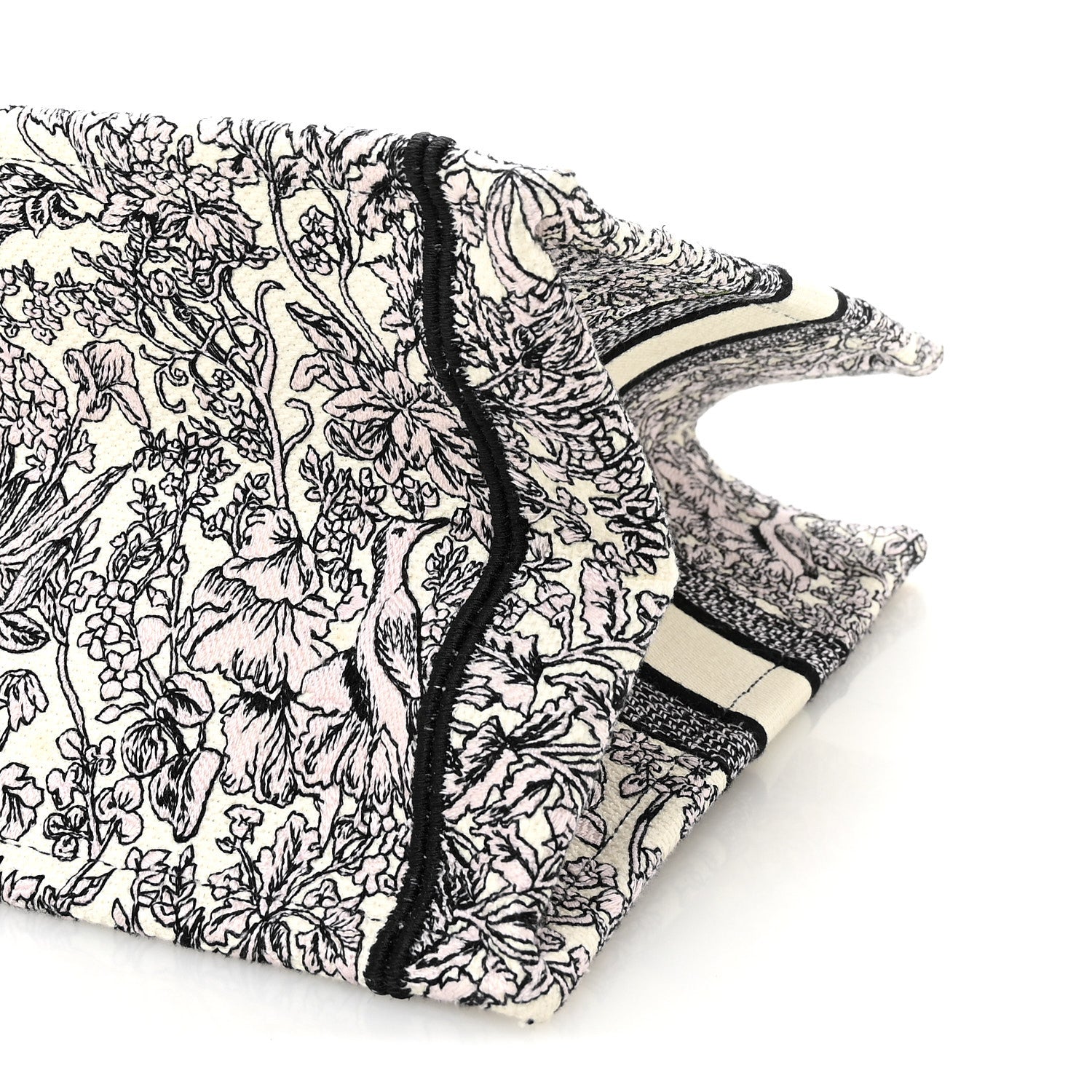 Christian Dior Canvas Embroidered Medium Around The World Book Tote White Multicolor 10 of 10