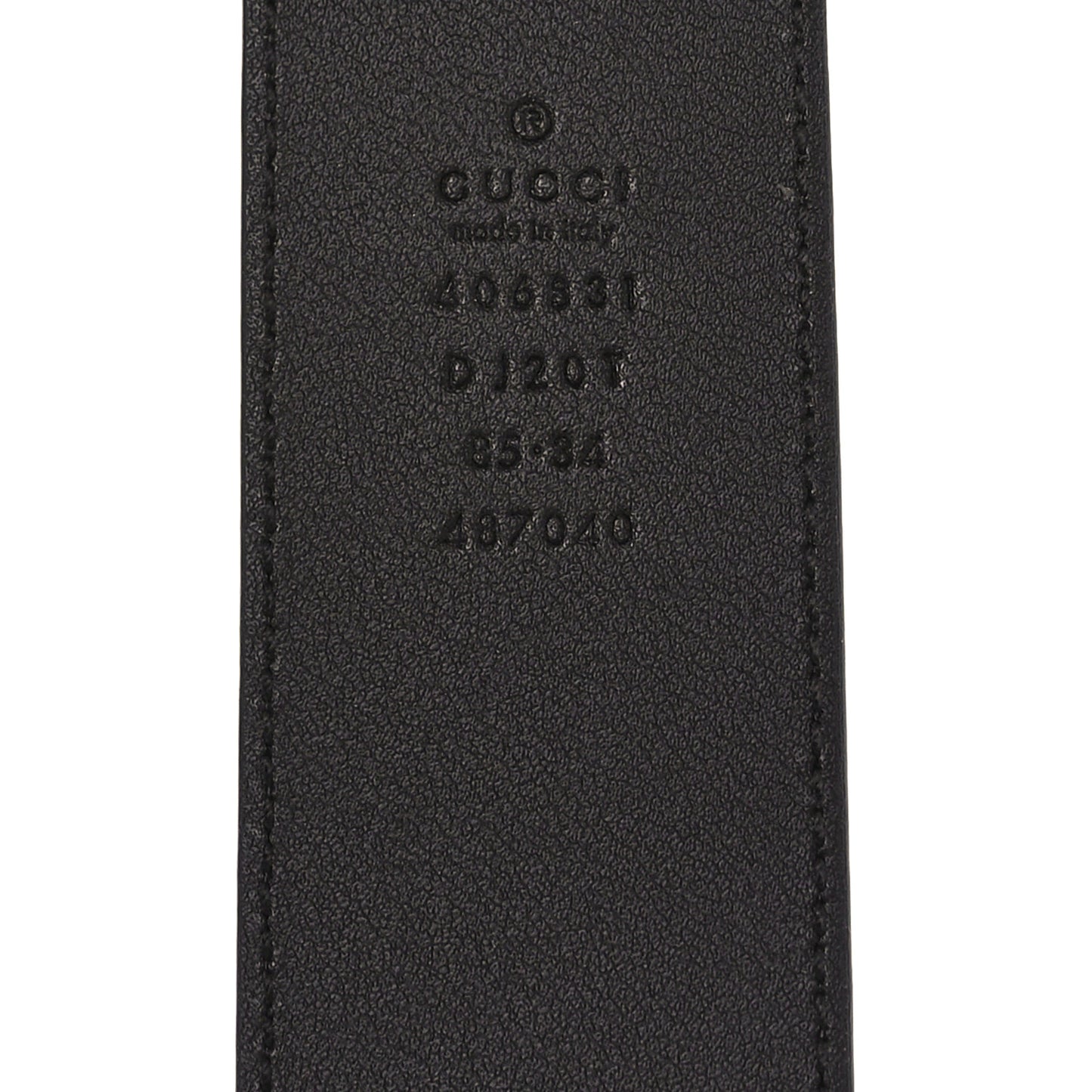 Textured Dollar Calfskin Double G 40mm Belt 85 34 Dark Cocoa