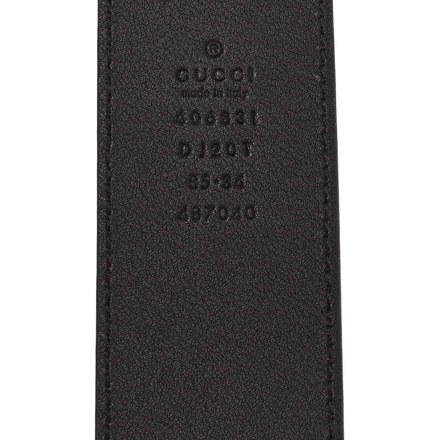 Gucci Textured Dollar Calfskin Double G 40mm Belt 85 34 Dark Cocoa 3 of 3
