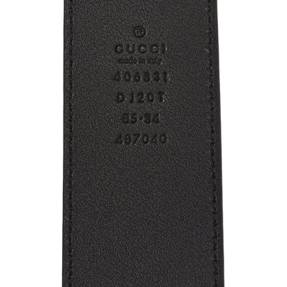 Gucci Textured Dollar Calfskin Double G 40mm Belt 85 34 Dark Cocoa 3 of 3