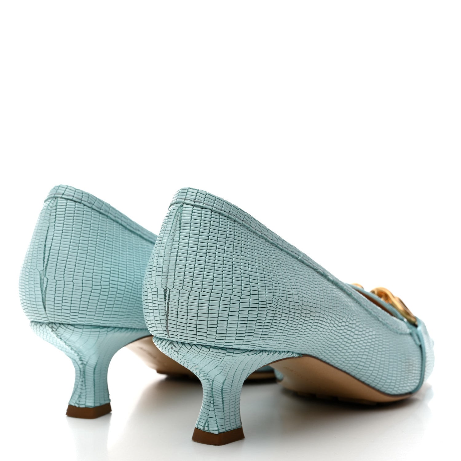 Bottega Veneta Embossed Madame Pumps 39 Blue 5 of 10