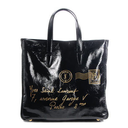Saint Laurent Textured Patent Large Y-Mail Tote Black 1 of 7