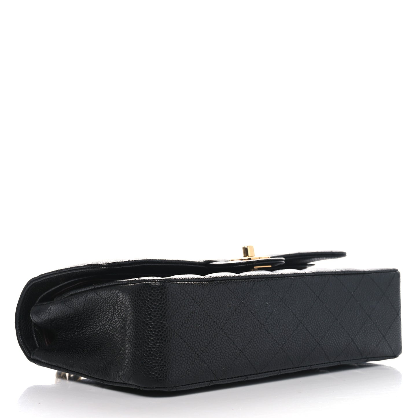 Caviar Quilted Medium Double Flap Black