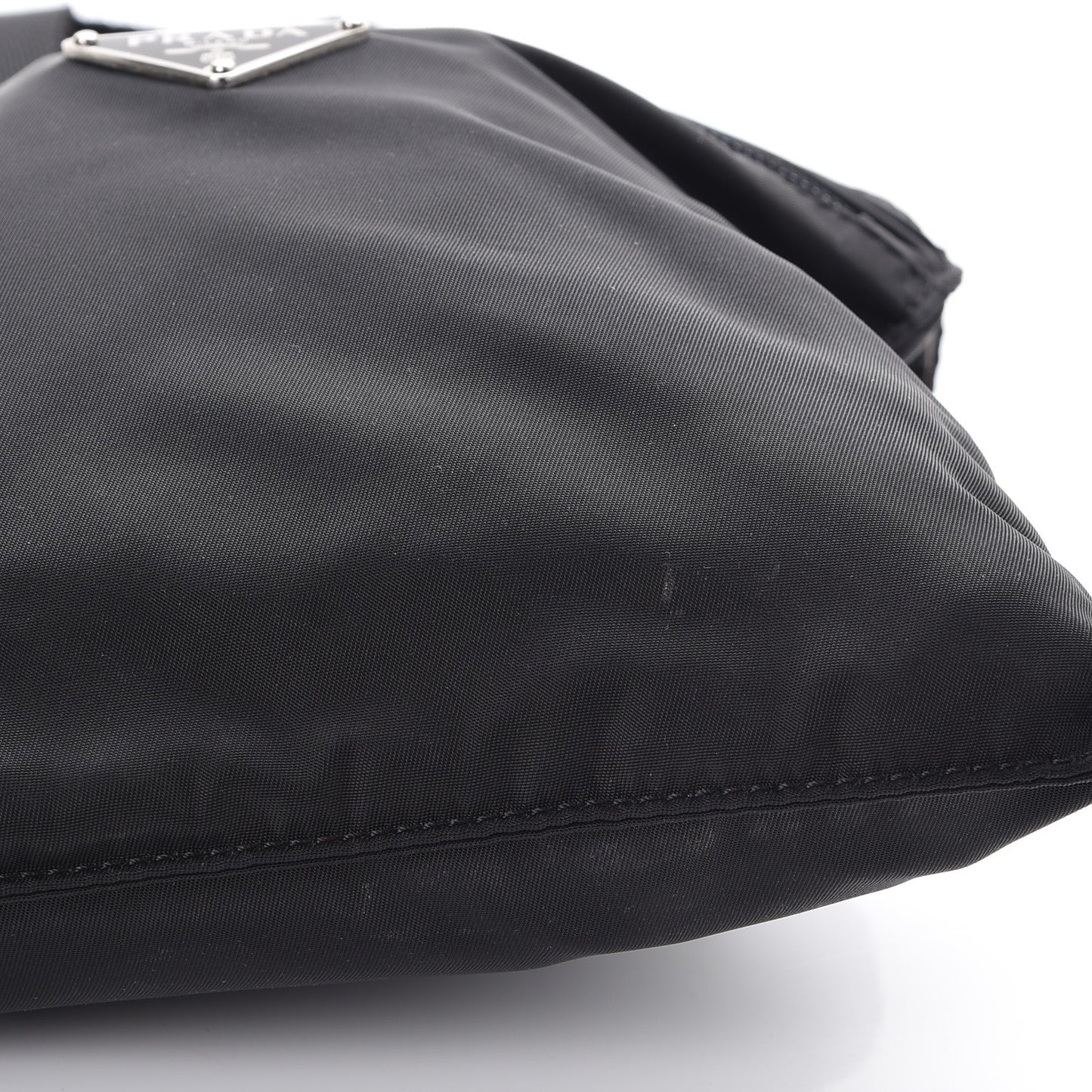Nylon Small Flat Messenger Bag Black