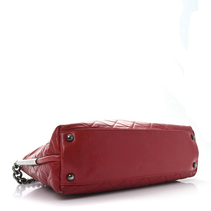 Chanel Glazed Calfskin Hobo Red 4 of 10
