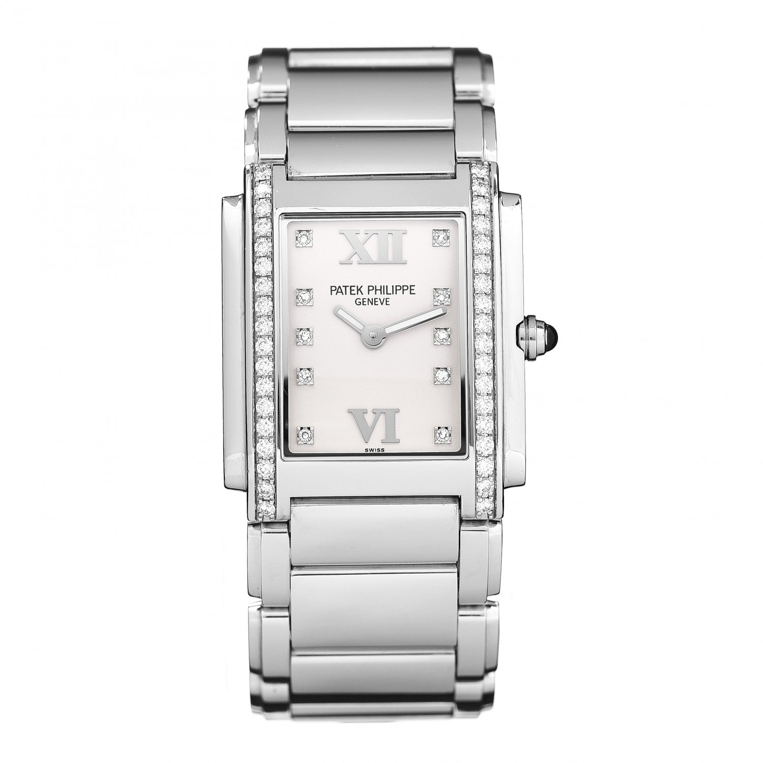 Patek Philippe Stainless Steel Diamond 25mm Twenty-4 Quartz Watch White 4910/10A-011 1 of 5