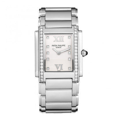 Patek Philippe Stainless Steel Diamond 25mm Twenty-4 Quartz Watch White 4910/10A-011 1 of 5