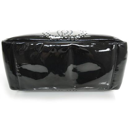 Chanel Patent Perforated CC Shopping Tote Black 4 of 8