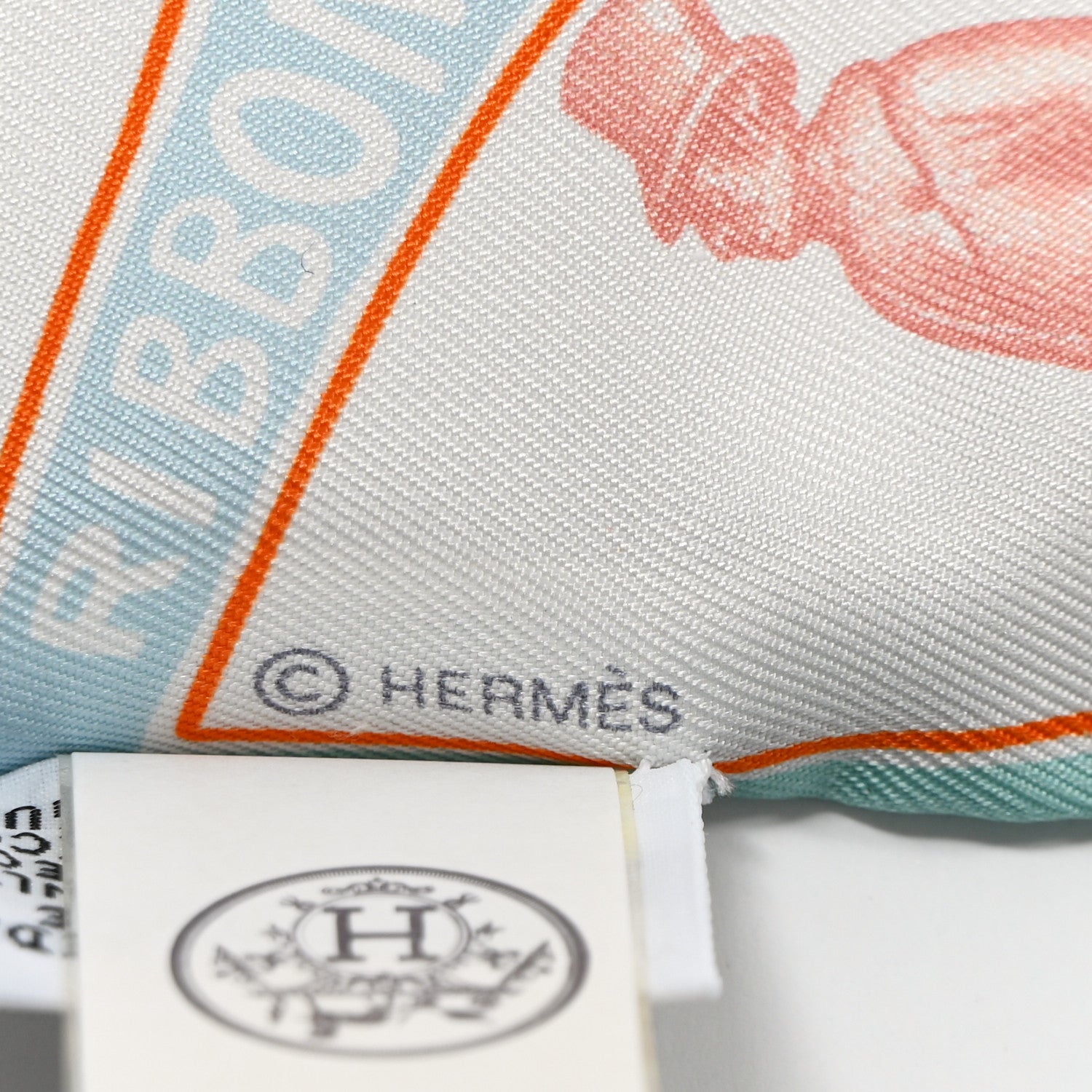 Hermes Silk Funny Ice Cream Twilly Aqua Orange Jaune 3 of 4