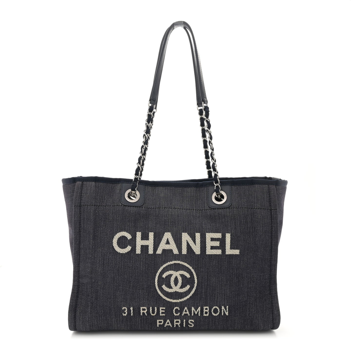 Denim Small Deauville Tote Dark Blue