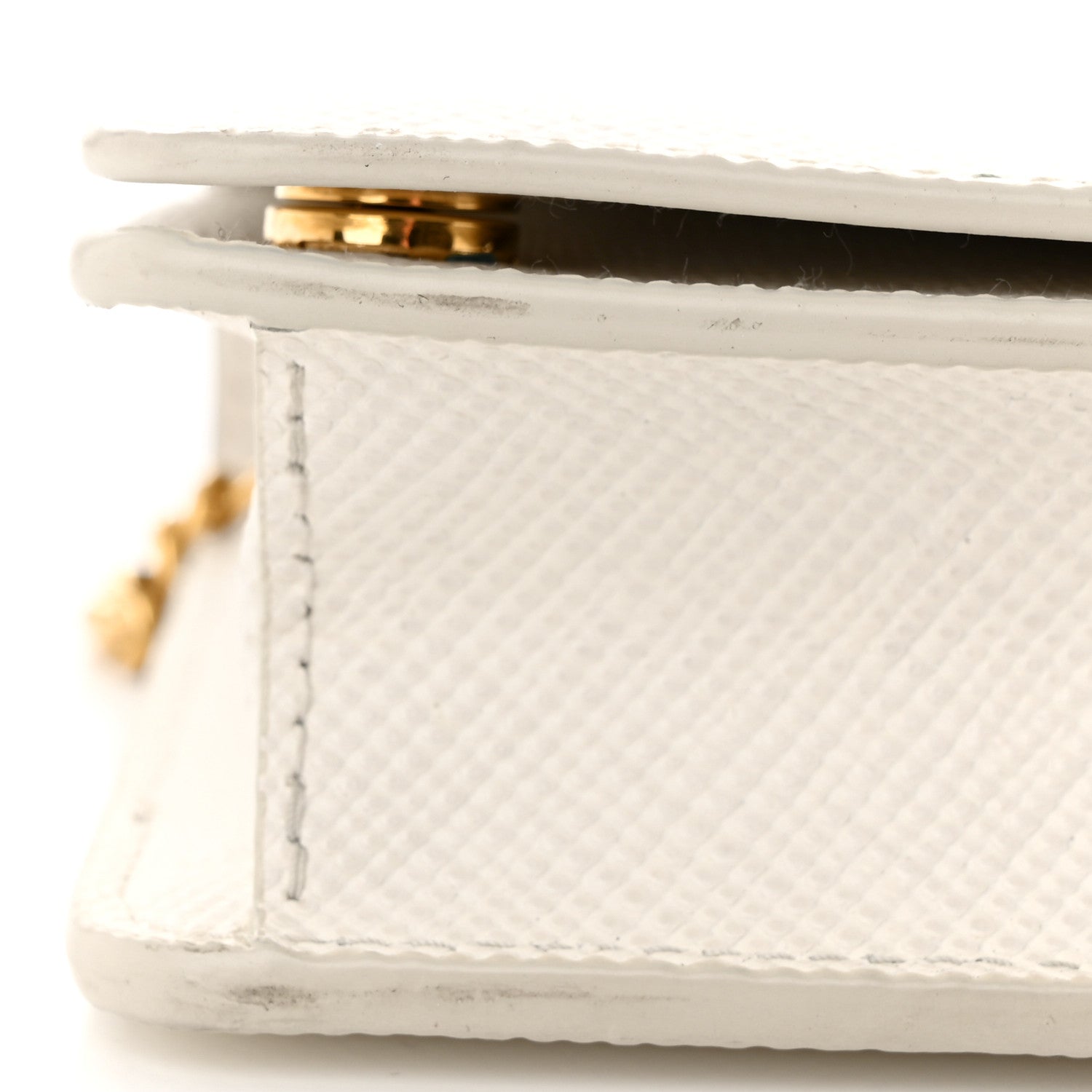 Prada Saffiano Cuir Chain Wallet White 11 of 12