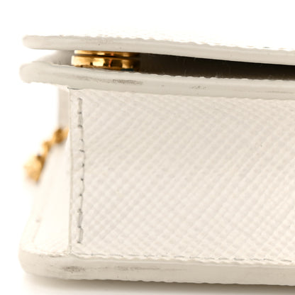 Prada Saffiano Cuir Chain Wallet White 11 of 12