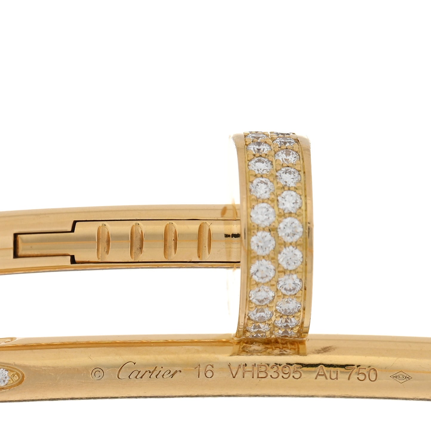 18K Yellow Gold Diamond Juste Un Clou Paved Bracelet 16