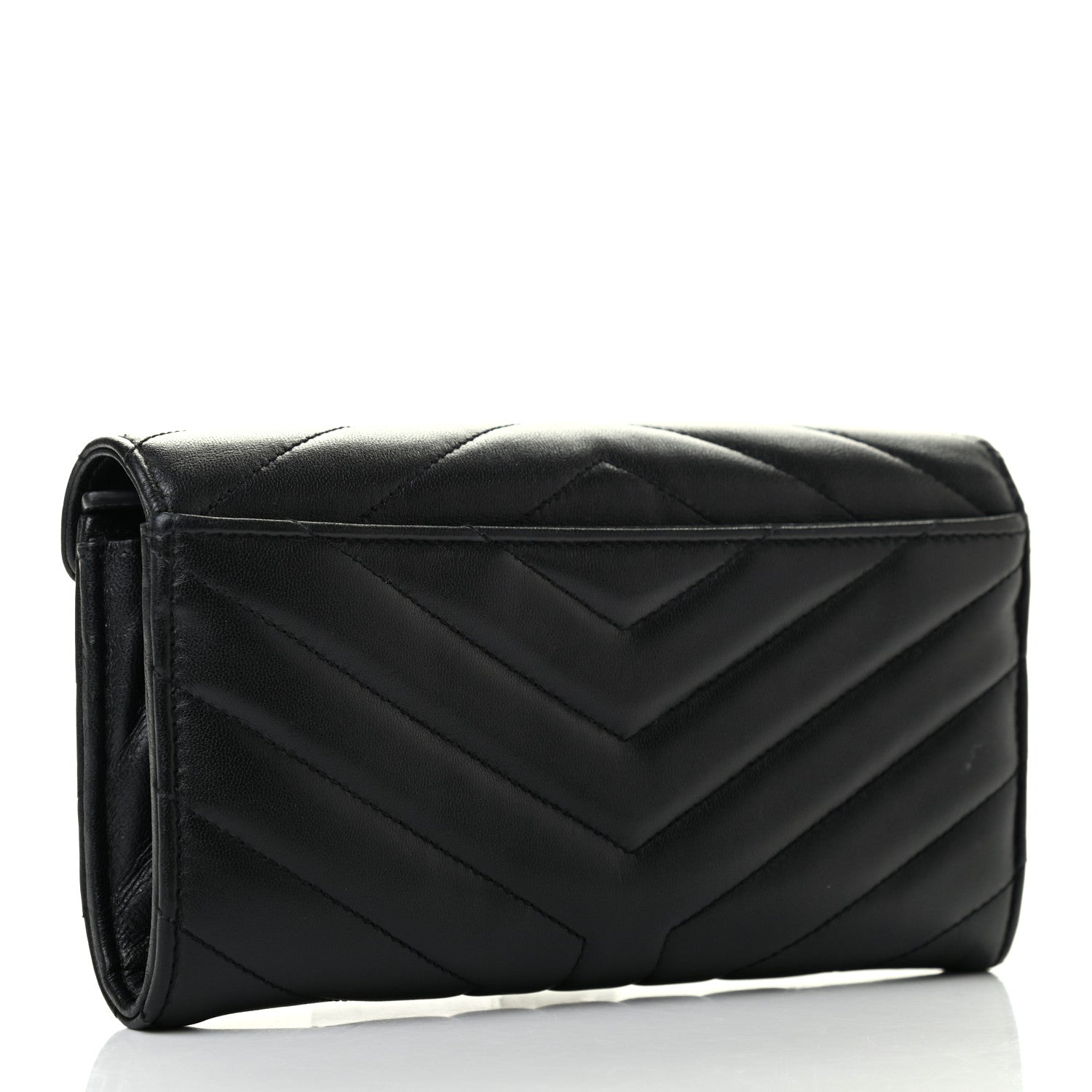 Saint Laurent Lambskin Y Quilted Monogram Large Loulou Flap Wallet Black 3 of 7