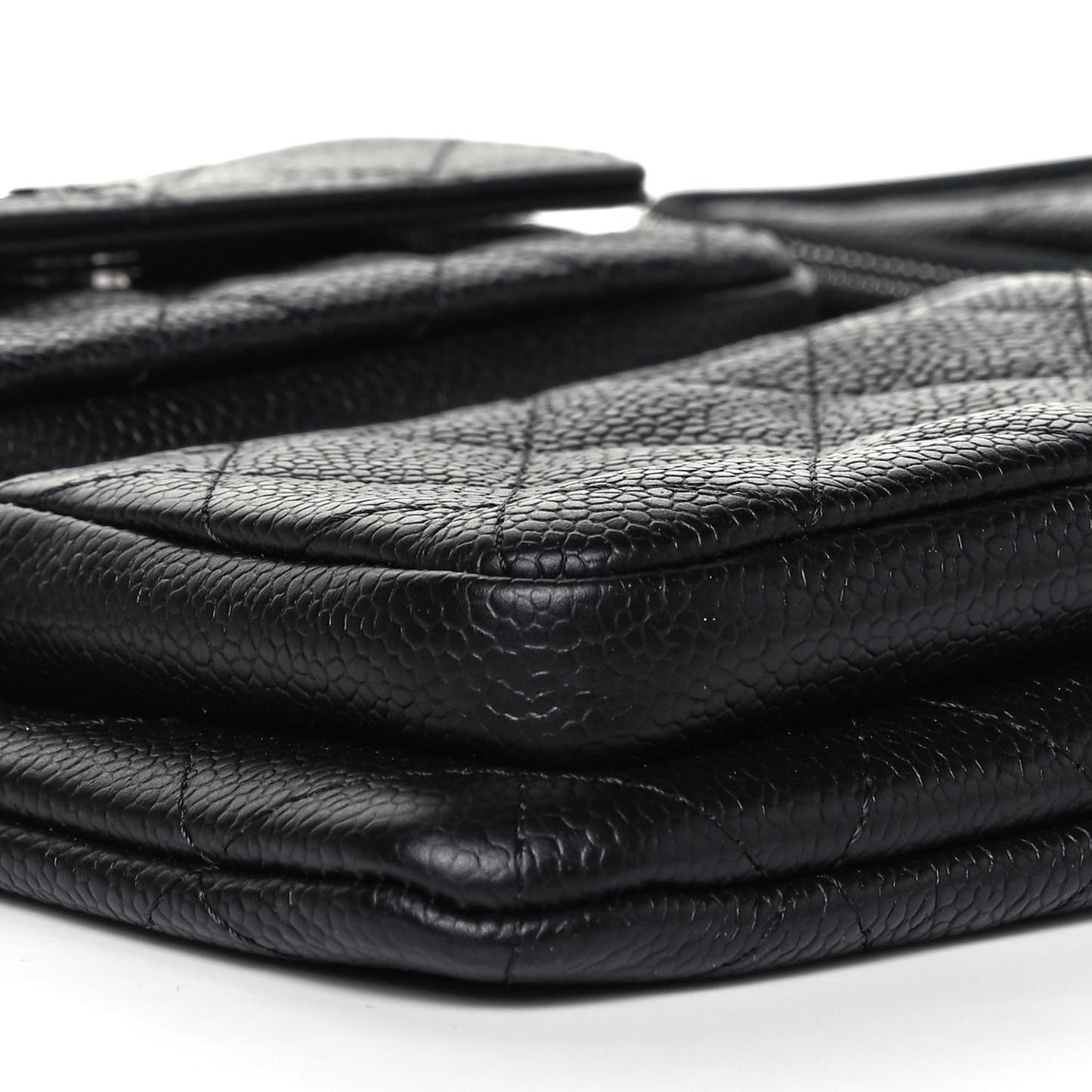 Caviar Quilted Zipped Multi Pouch Black