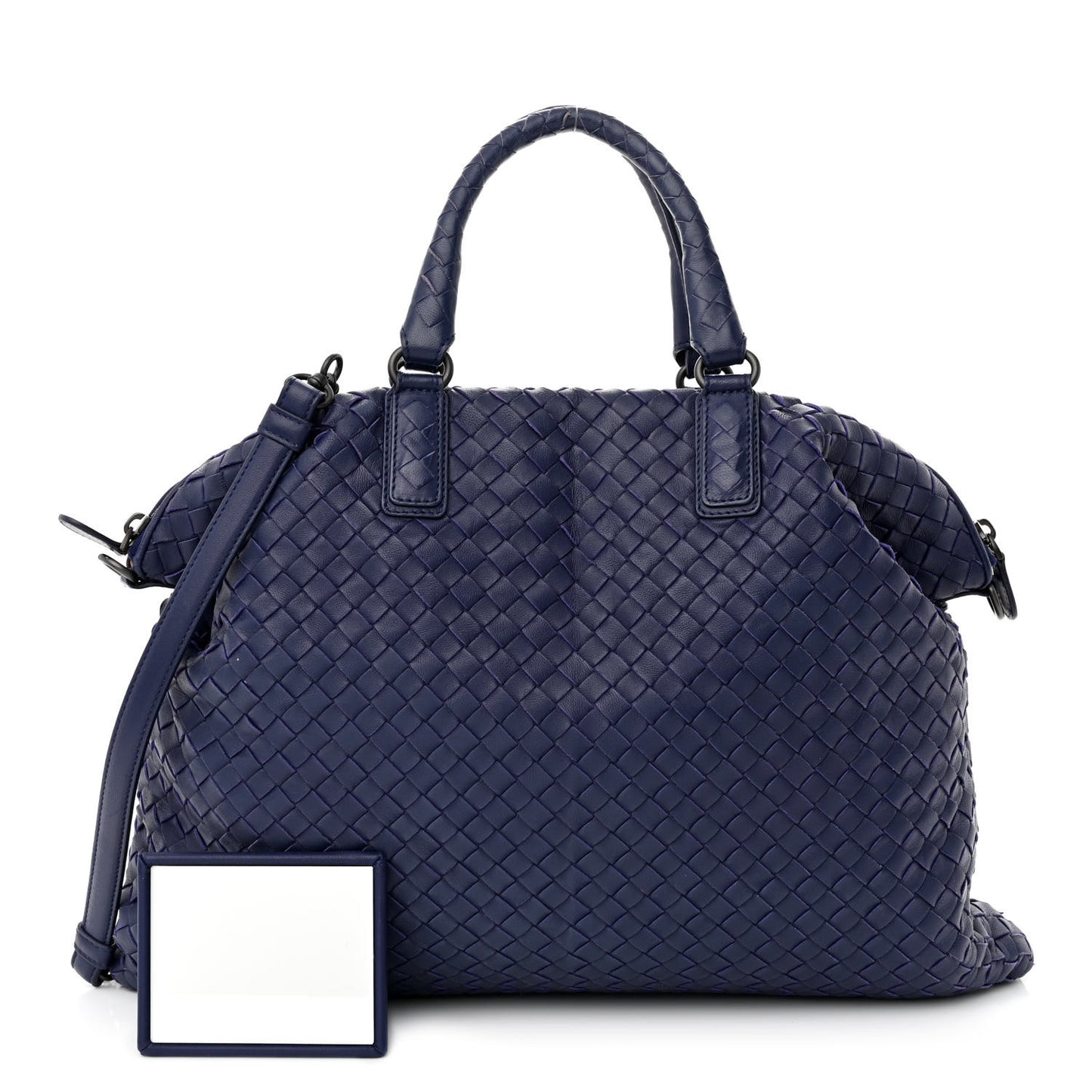 Nappa Intrecciato Medium Convertible Tote Baltic Blue