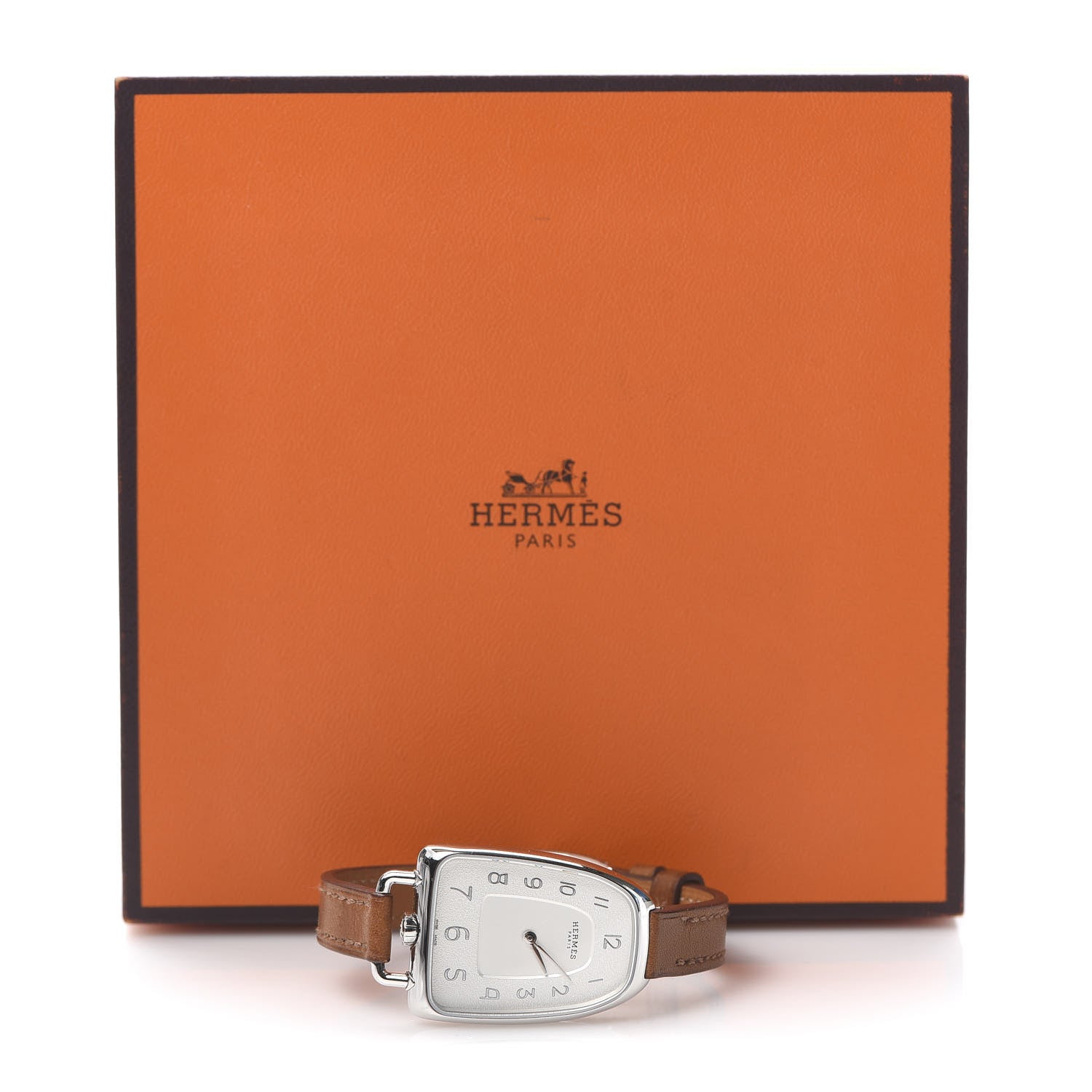 Hermes Stainless Steel Barenia 26mm Galop Quartz Watch Fauve 7 of 7