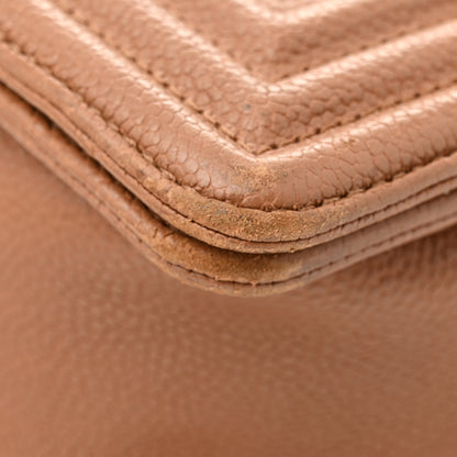 Chanel Caviar Quilted New Medium Boy Flap Light Brown 12 of 17