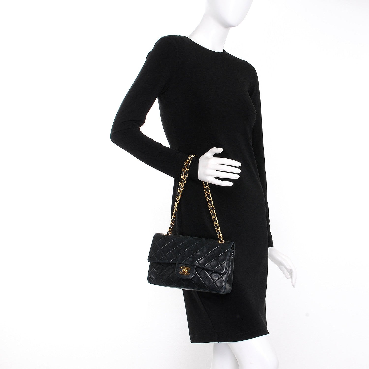 Chanel Lambskin Quilted Small Double Flap Black 3 of 9