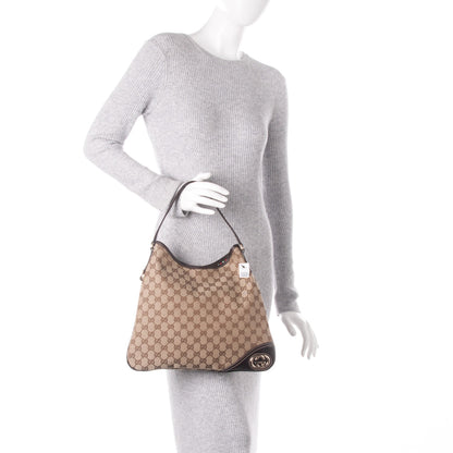 Gucci Monogram Medium New Britt Hobo Dark Brown 2 of 7