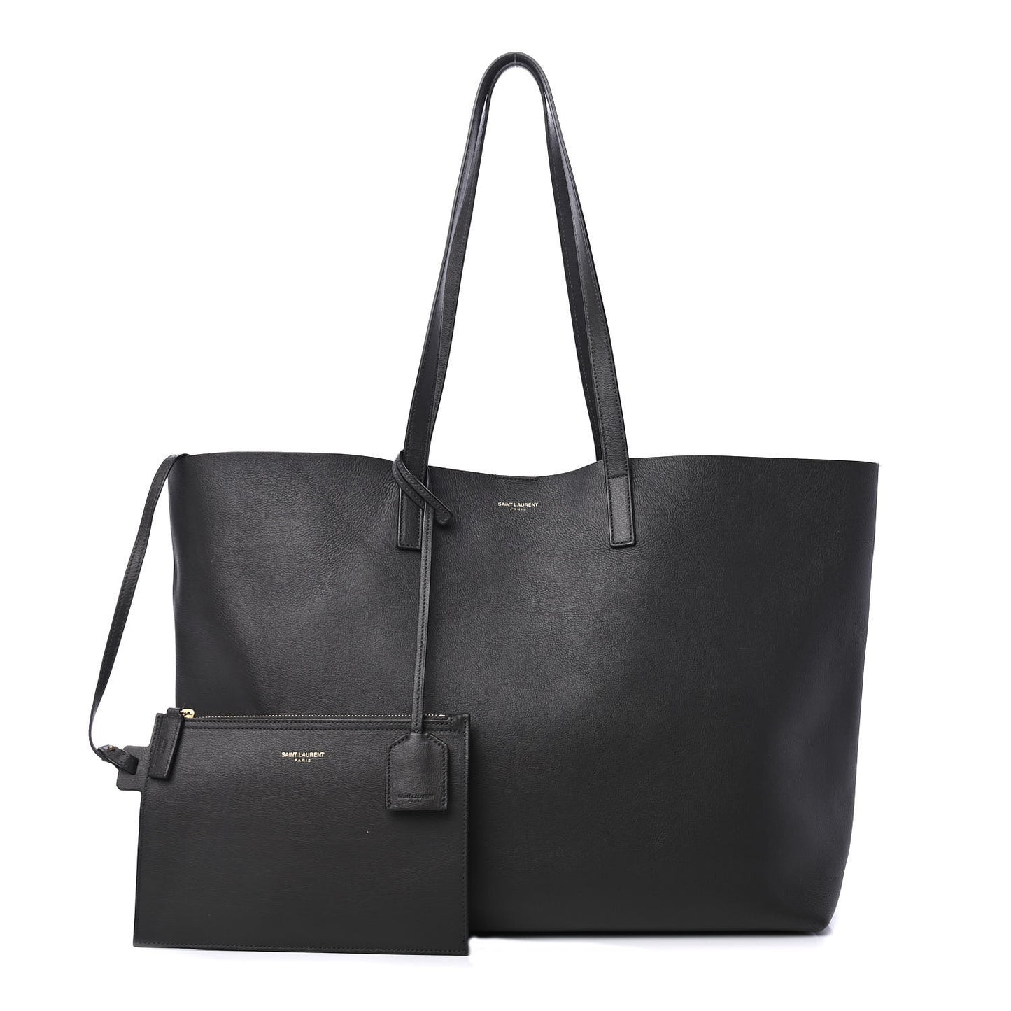 Calfskin Large Shopping Tote Black Earth