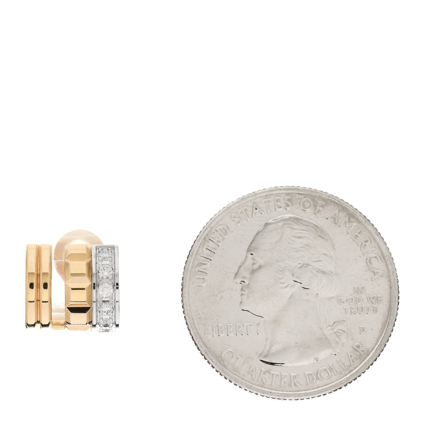 18K Yellow White Gold Quatre Radiant Edition Mini Single Clip Earring
